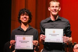 Music Major Scholarships given to Gabriel Dos Santos at Florida State University and John Kotkiewicz at University of South Florida.  April 28, 2025
