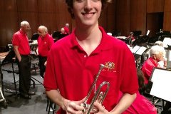 Venice Concert Band scholarship recipient Andrew Chalaire, trumpeter, received $2,000 tuition assistance toward his college music degree.  April 2018.